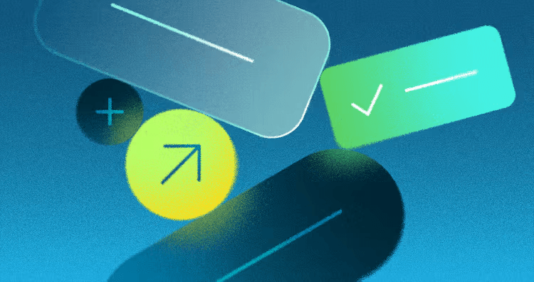 Abstract illustration of layered interface components