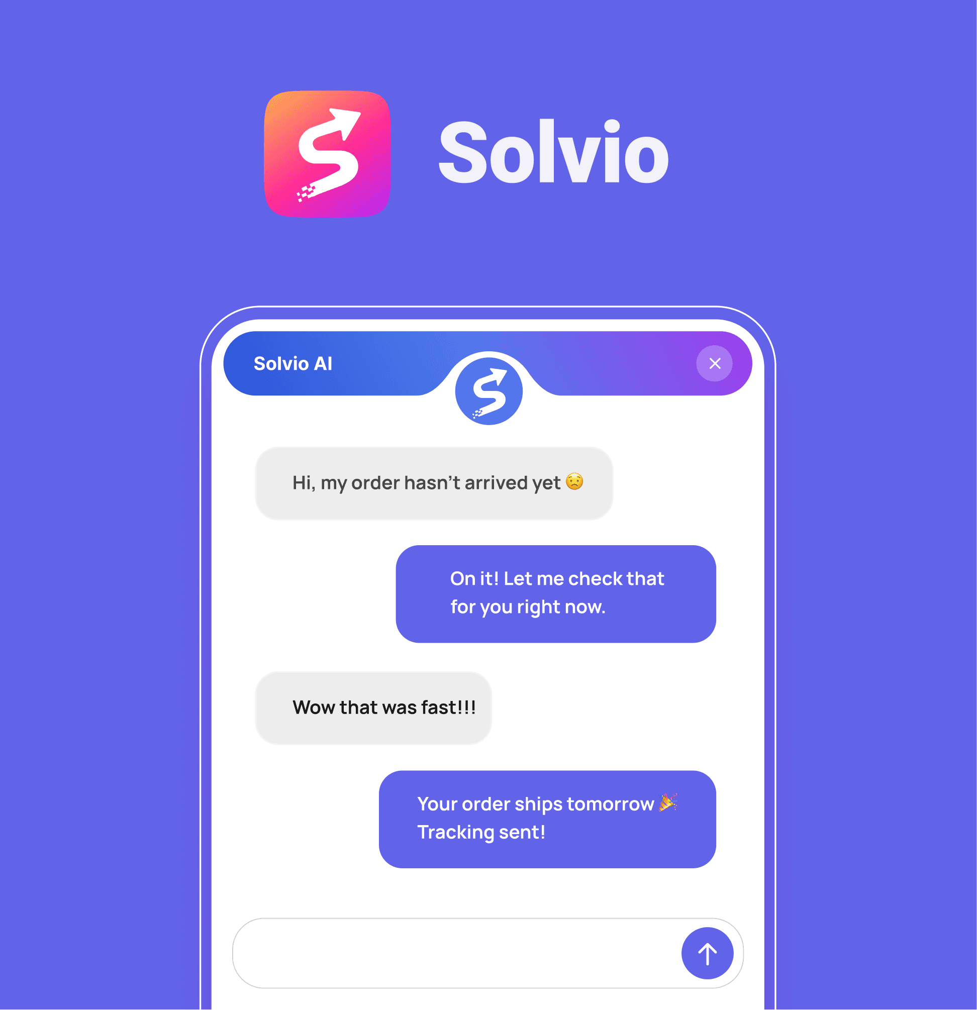 Solvio helpdesk ticket queue on a mobile screen